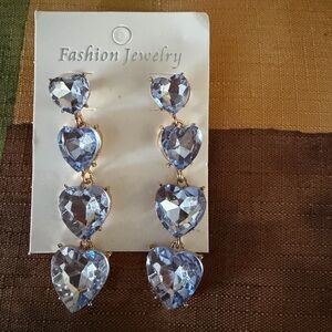 Elegant Silver Heart Drop Earrings